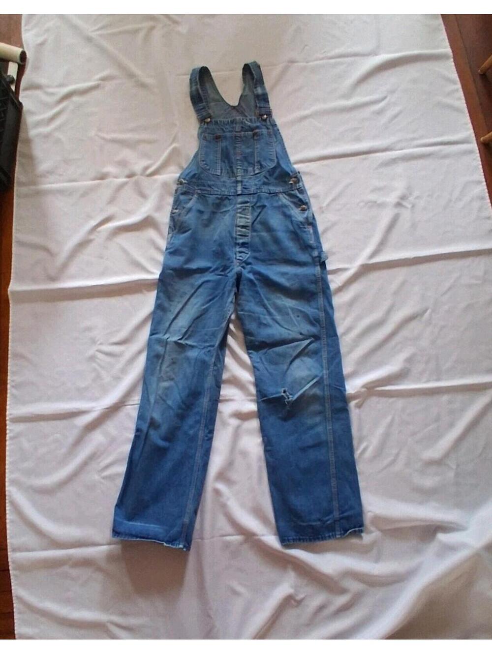 1970s Big Mac Coveralls, Denim Jean Work Overalls Size M Grunge Workman's Wear